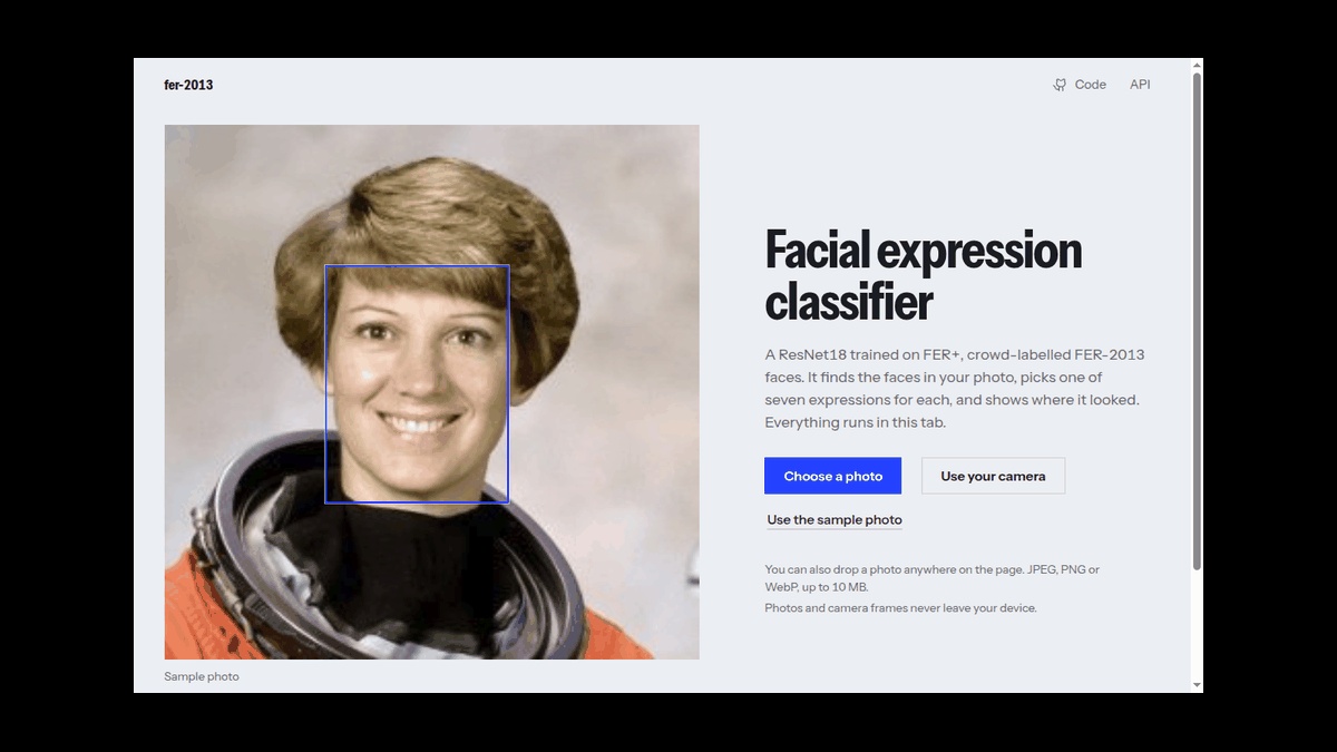 Facial expression classifier